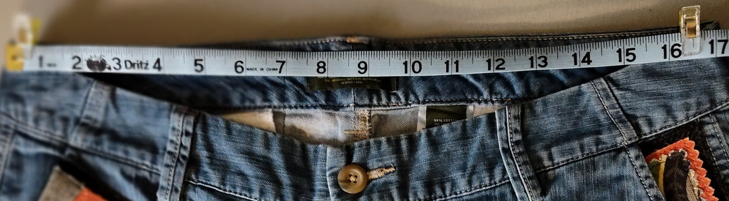 Geo-Retro Cropped Customized Jeans