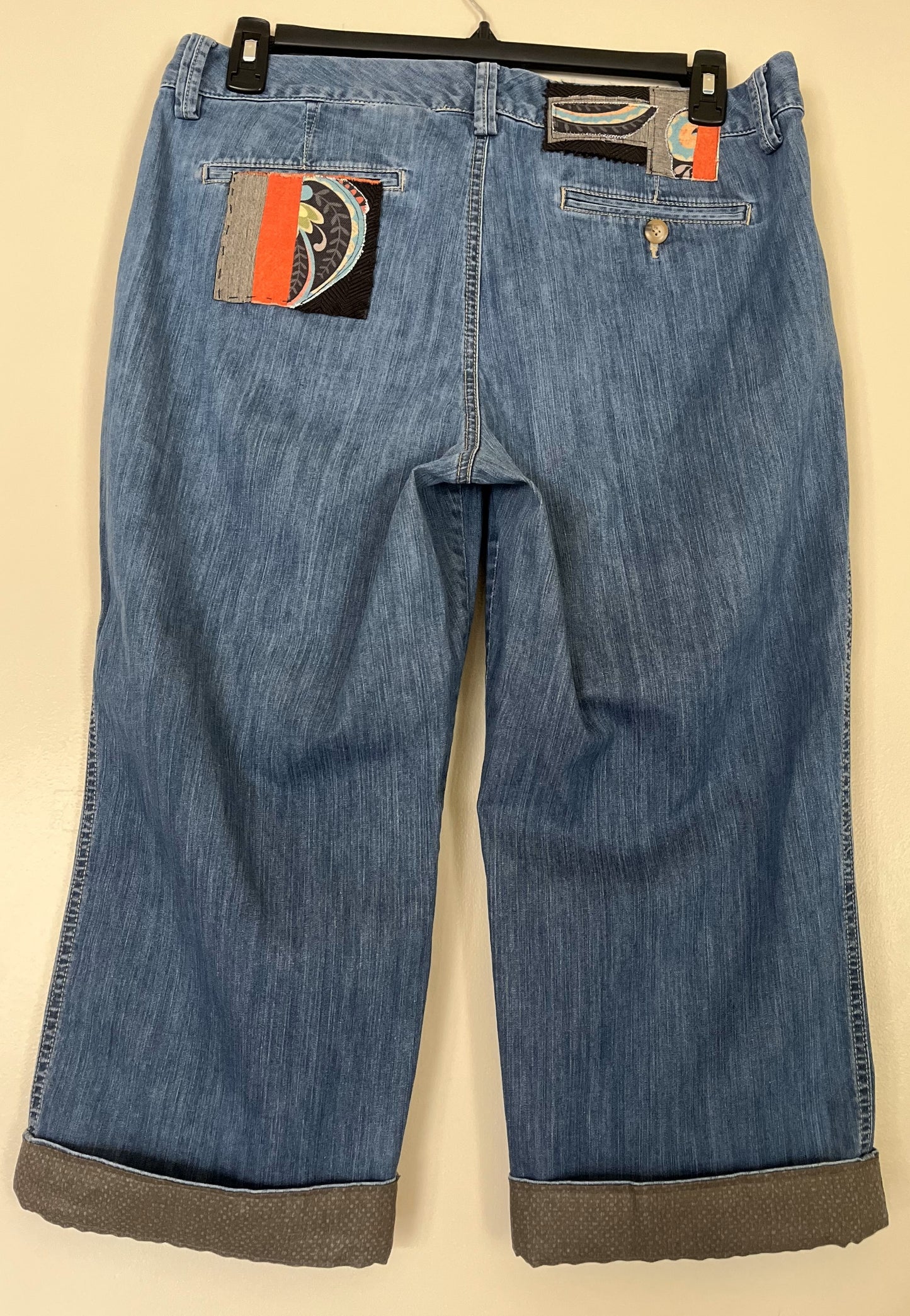 Geo-Retro Cropped Customized Jeans