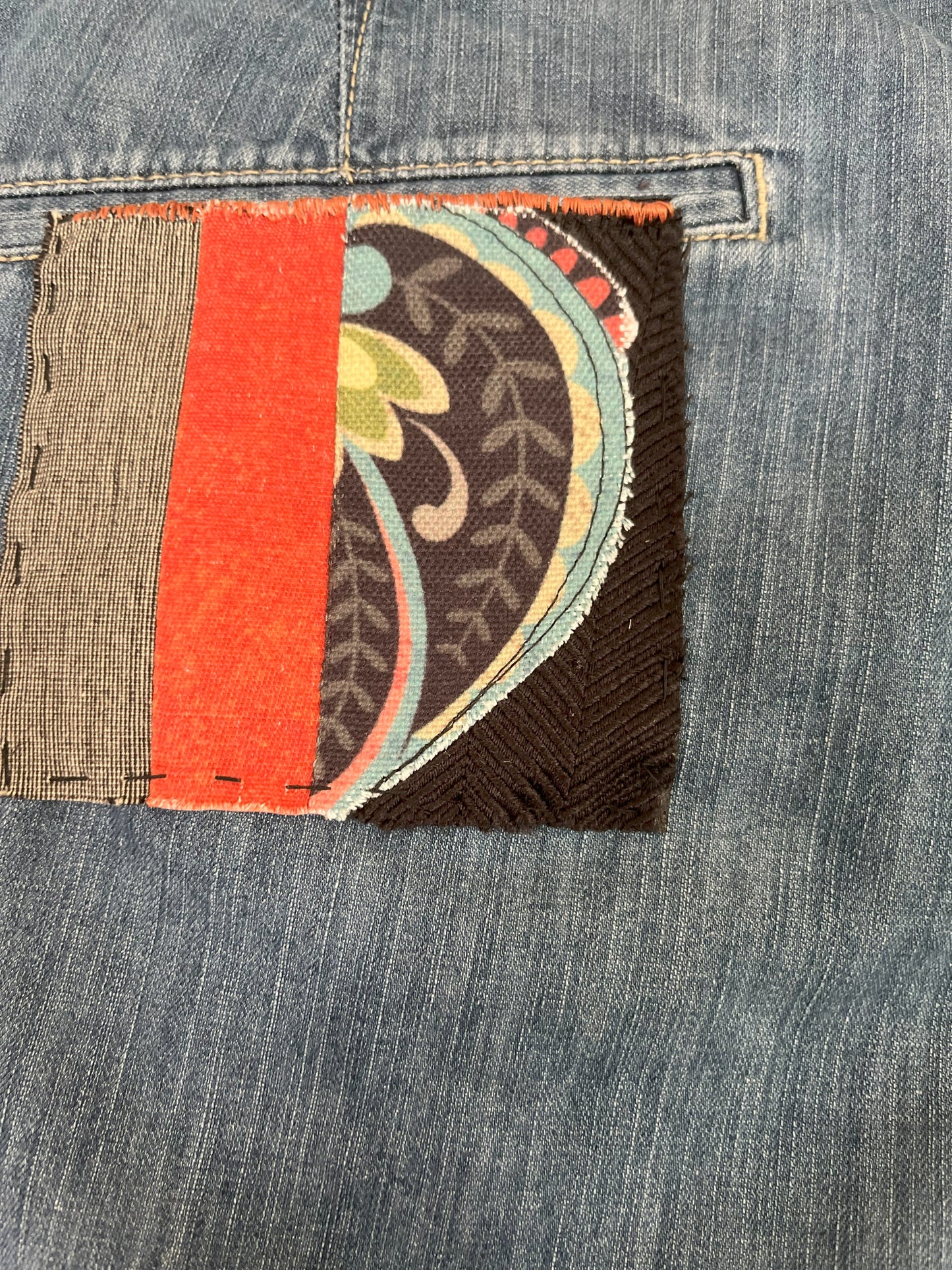 Geo-Retro Cropped Customized Jeans