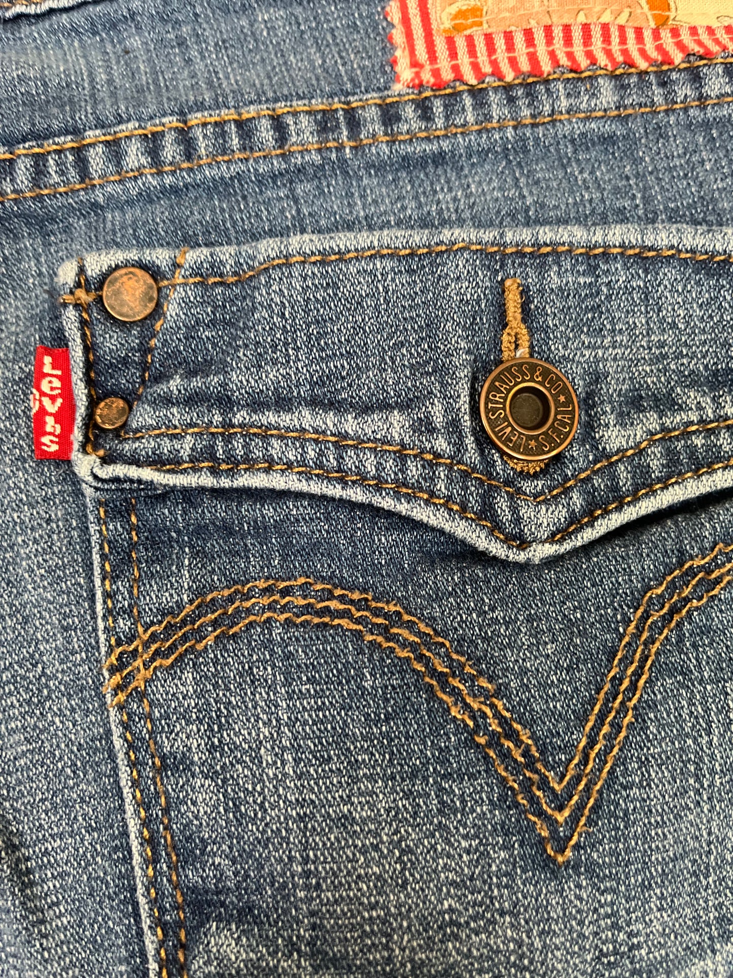 Red Flower Vintage-Inspired Jeans