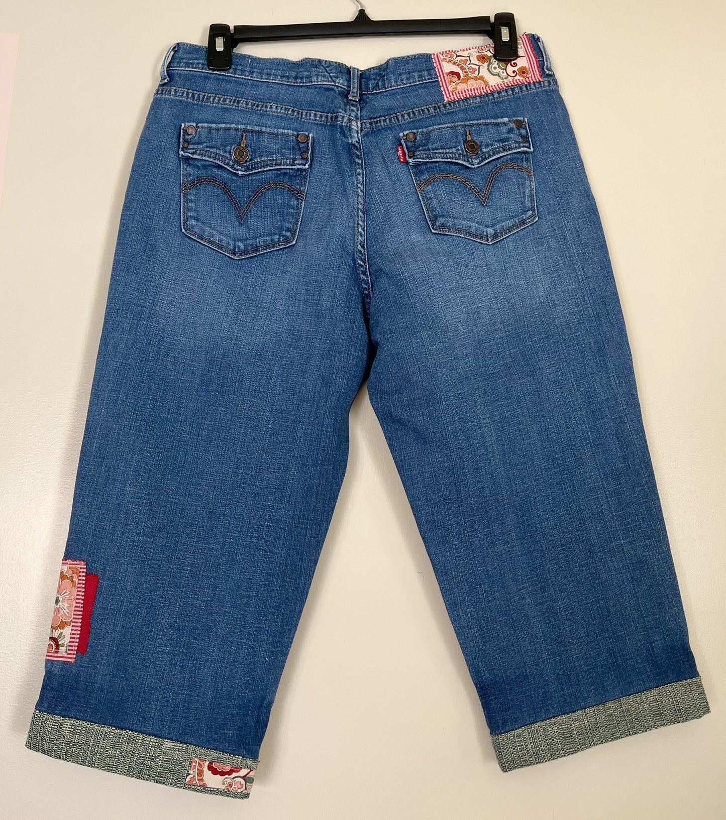 Red Flower Vintage-Inspired Jeans