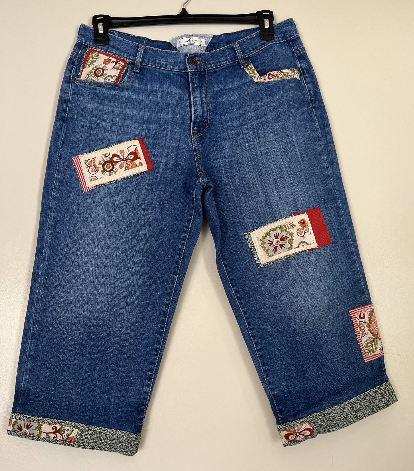 Red Flower Vintage-Inspired Jeans