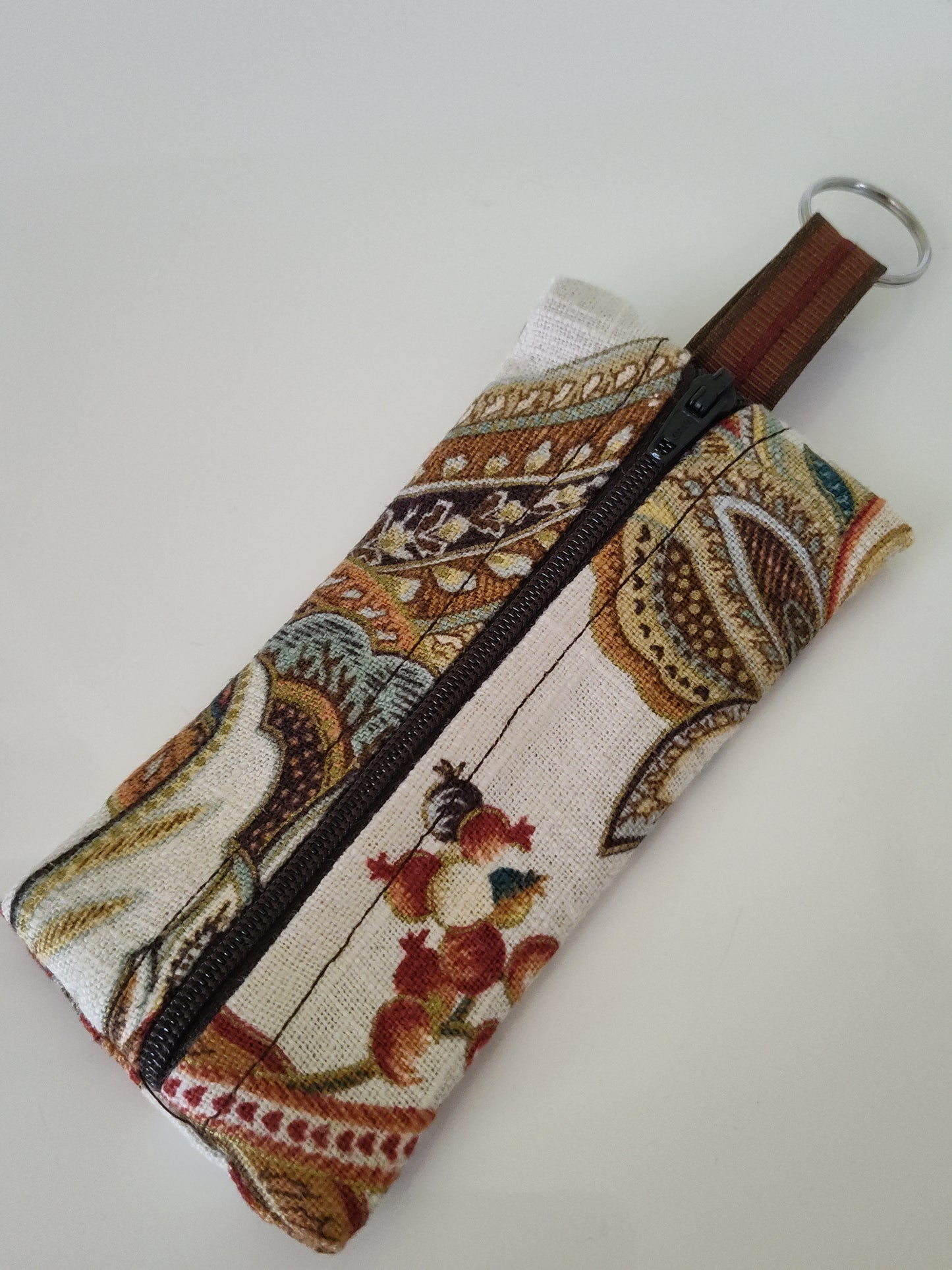 Brown Paisley Key Pouch