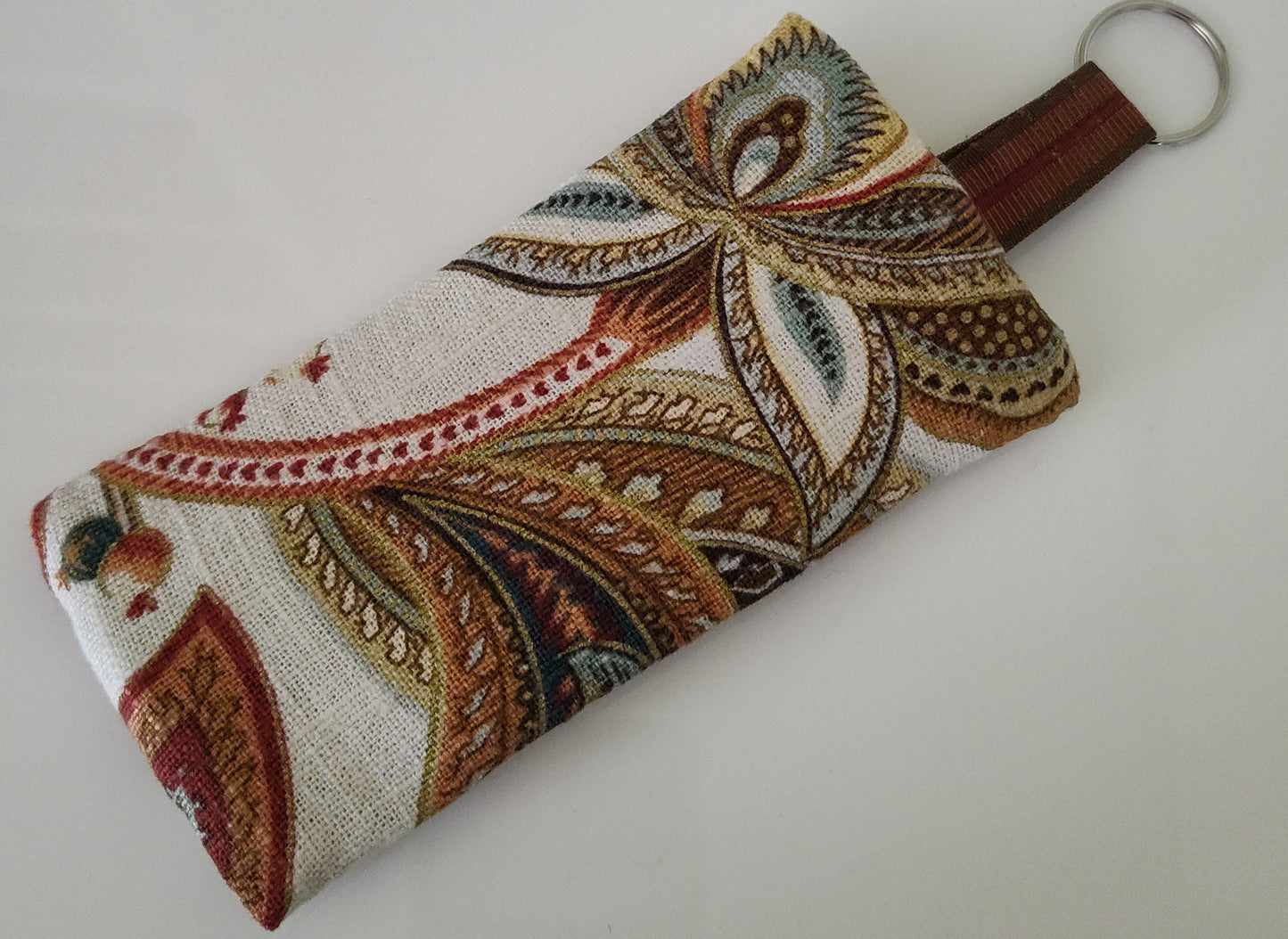 Brown Paisley Key Pouch