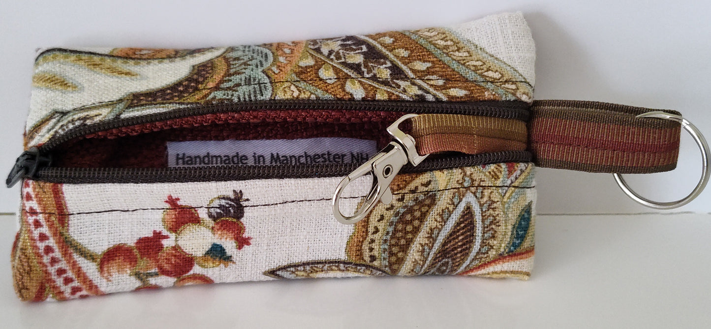 Brown Paisley Key Pouch