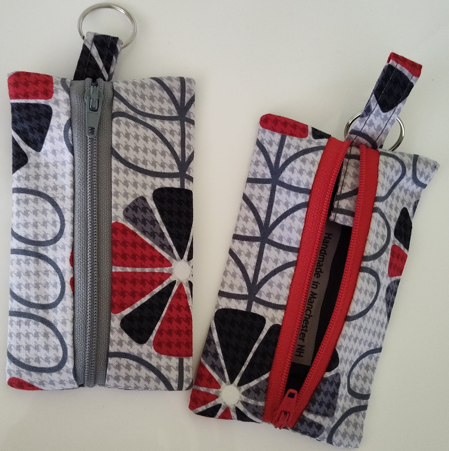 Grey Flower Key Pouch