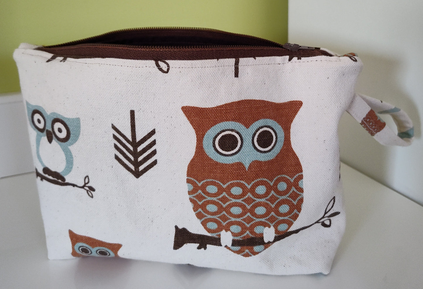 Charming Owl Zippered Pouch with Built-In Handle