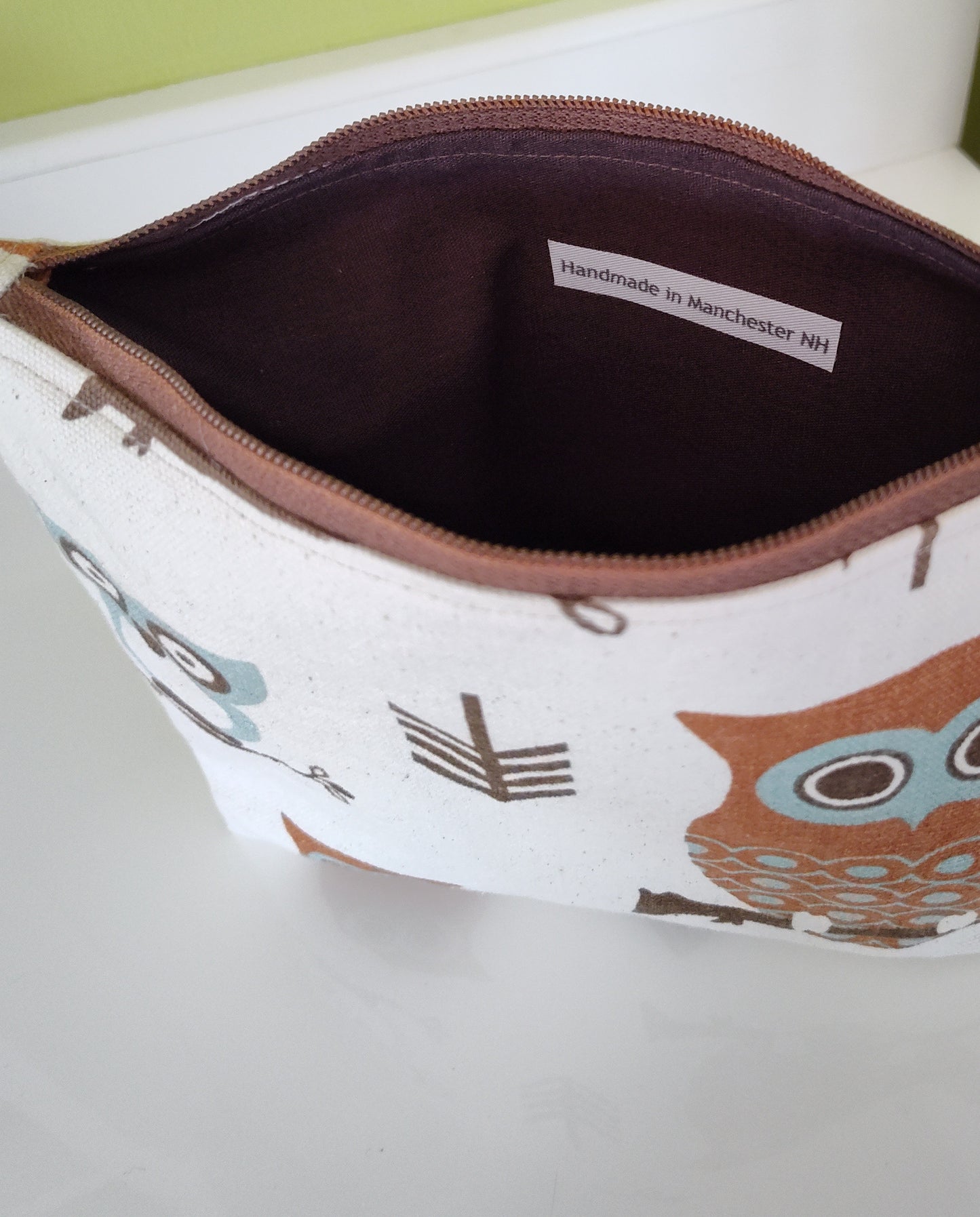 Charming Owl Zippered Pouch with Built-In Handle