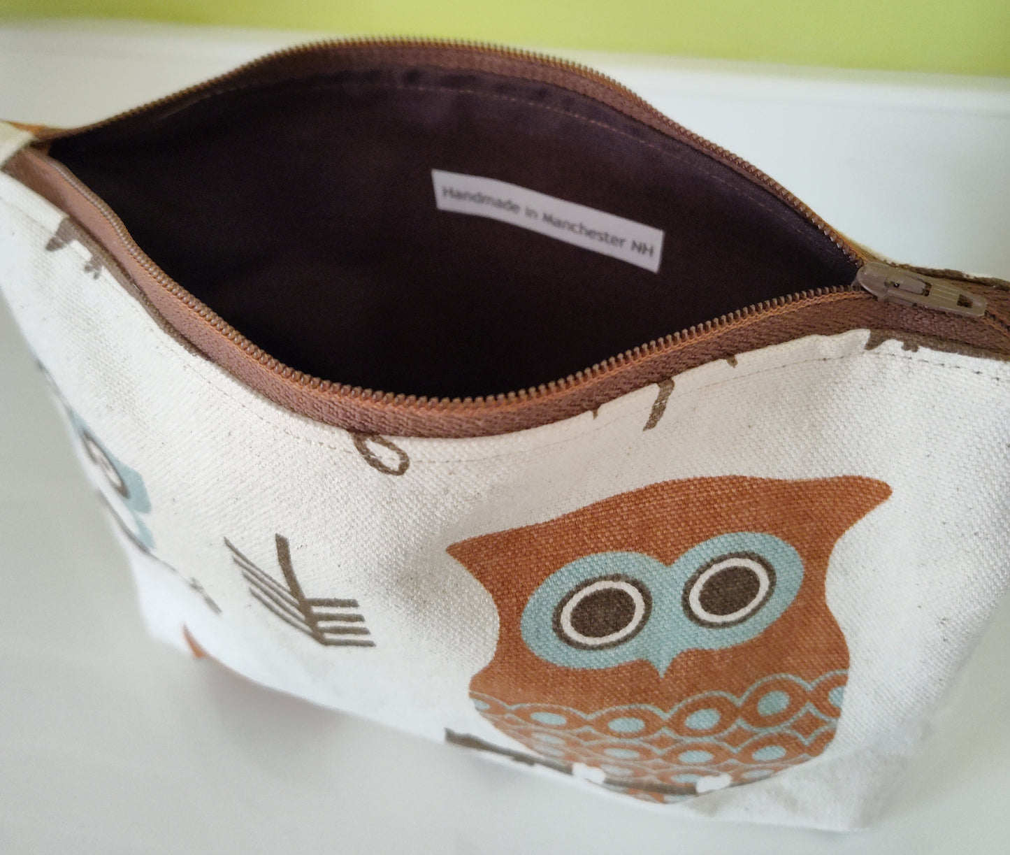 Charming Owl Zippered Pouch with Built-In Handle