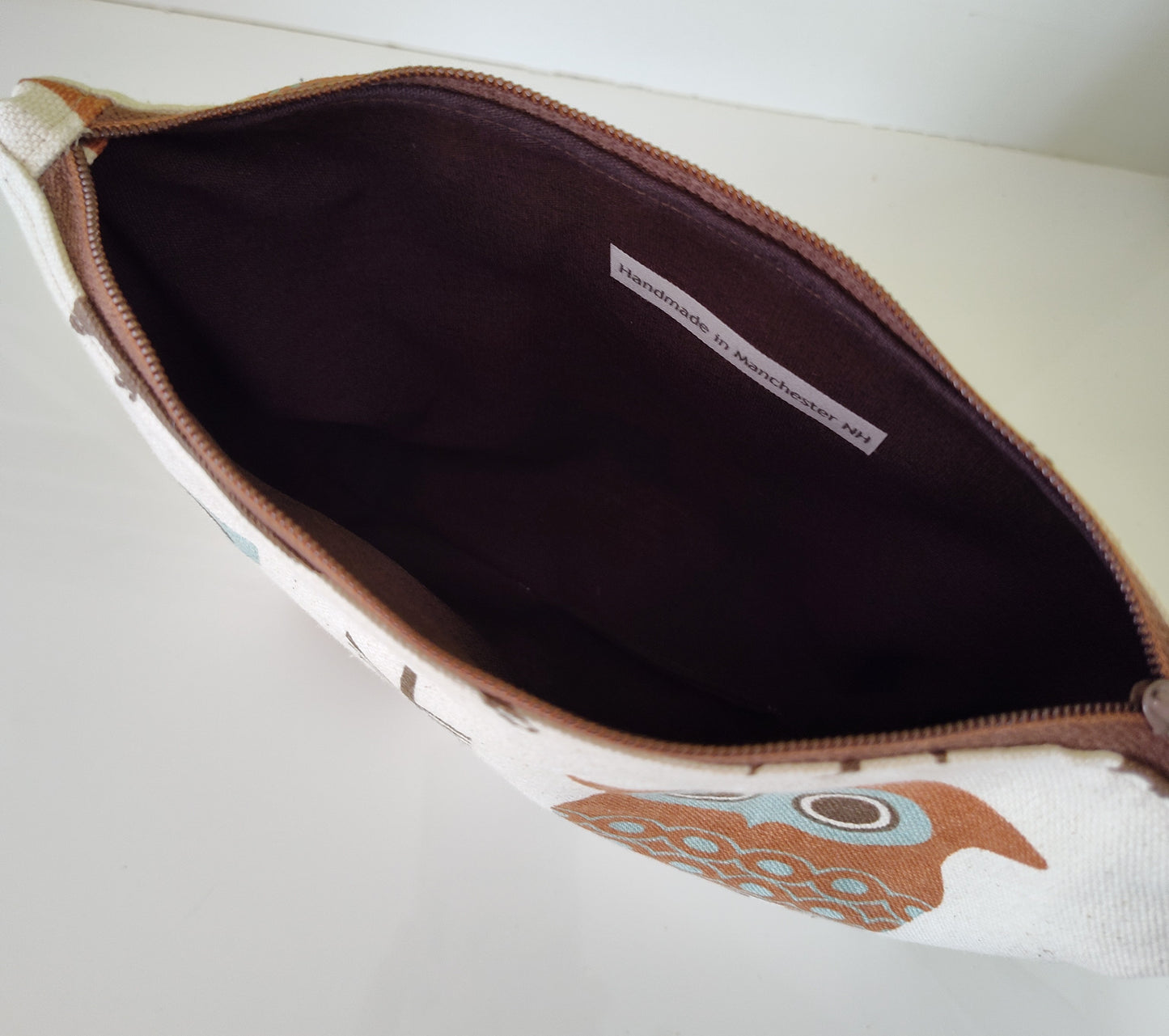 Charming Owl Zippered Pouch with Built-In Handle