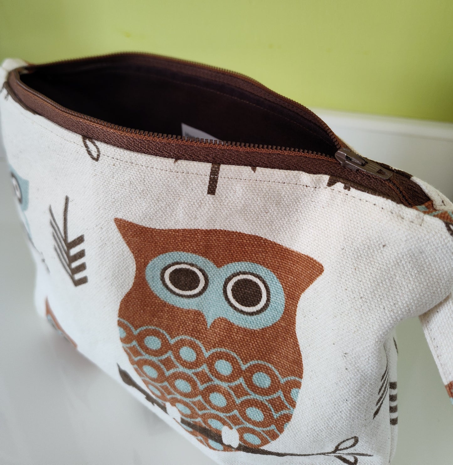 Charming Owl Zippered Pouch with Built-In Handle