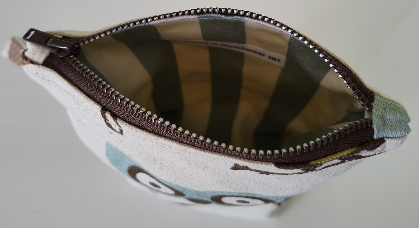 Charming Owl Zippered Pouch with Wrist Handle