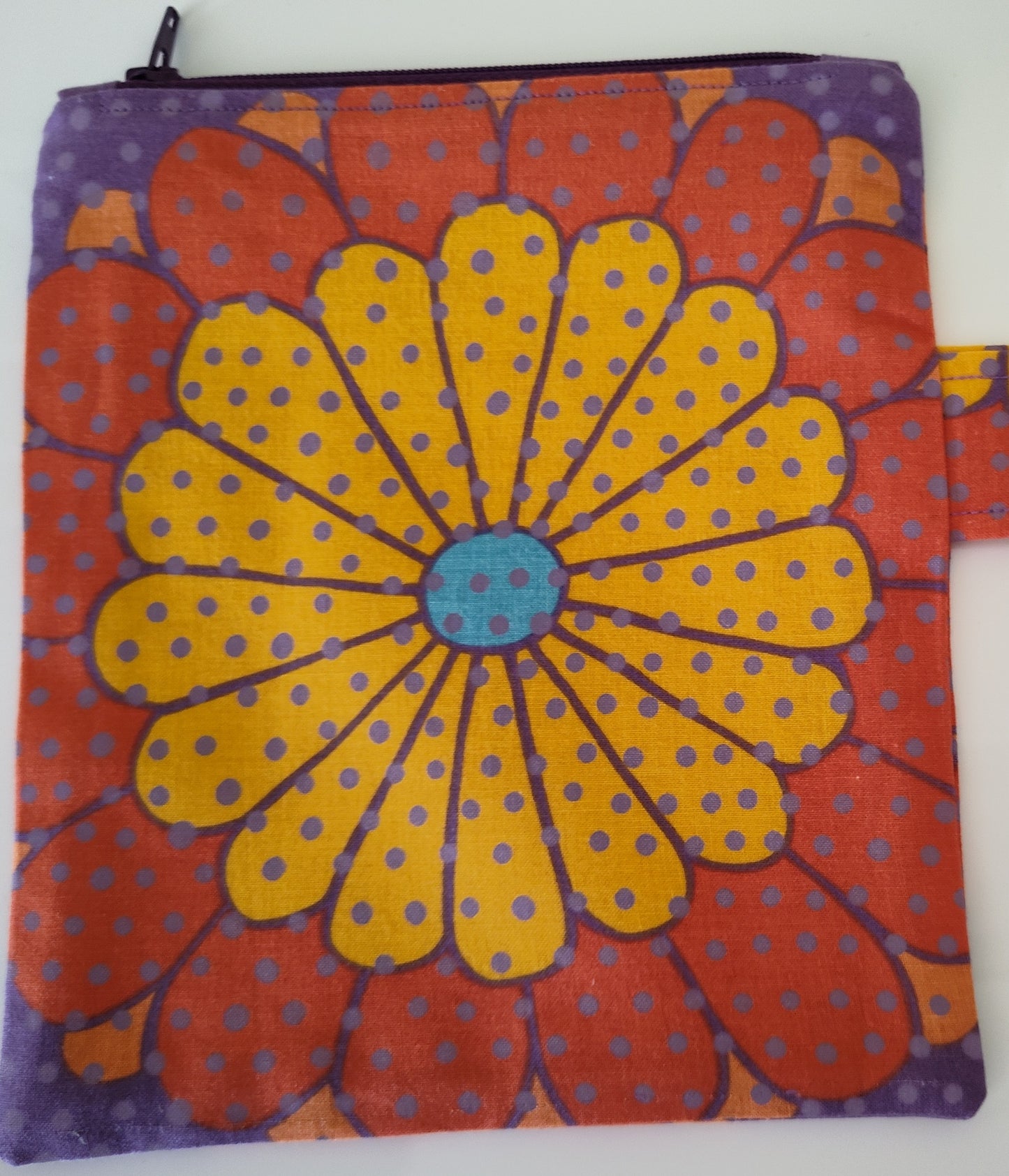 Polka Dot Petals Zippered Pouch With Wrist Handle