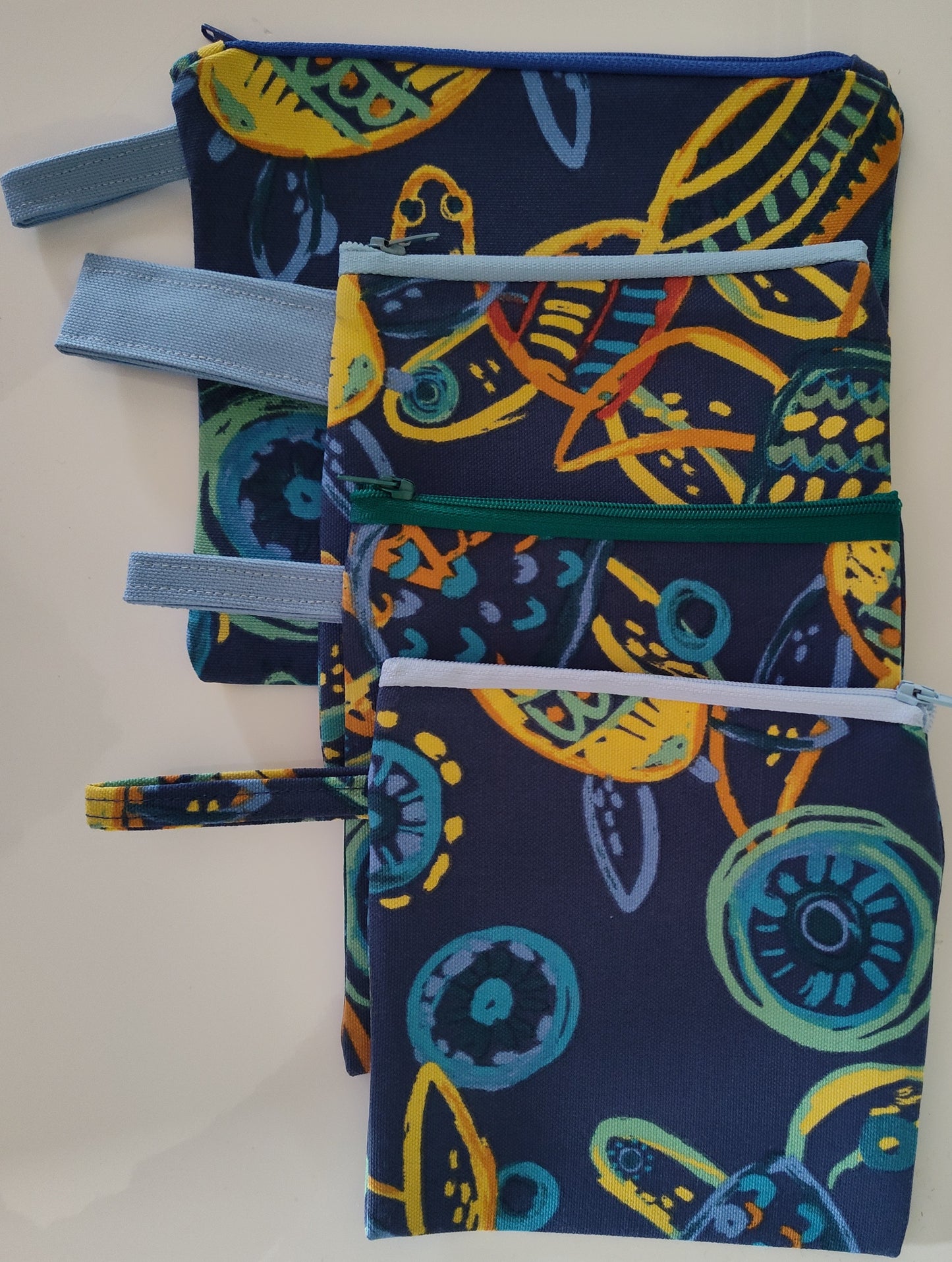 Playful Turtle Square Zippered Pouch - Square