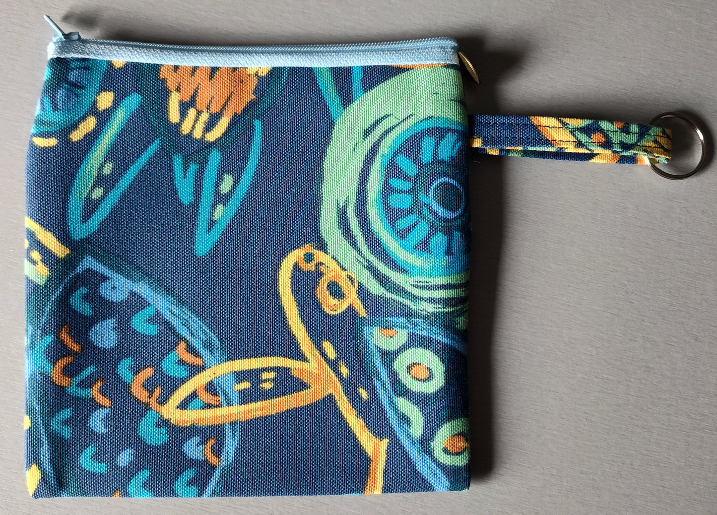 Playful Turtle Square Zippered Pouch - Square