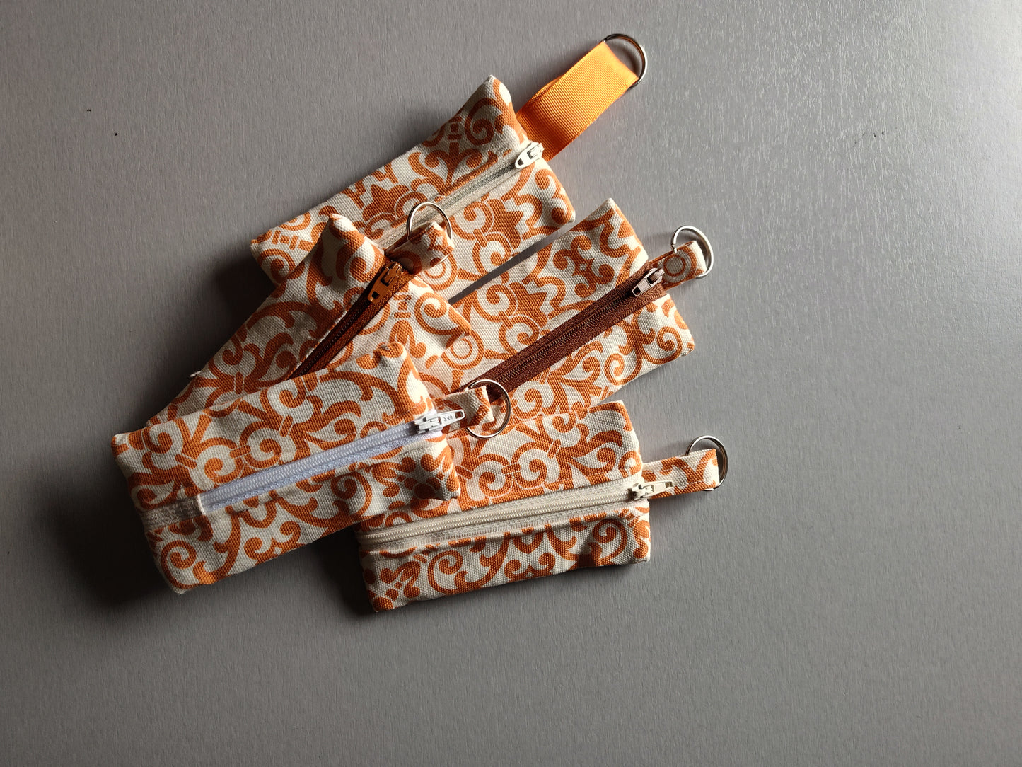 Orange Geo-Paisley Key Pouch