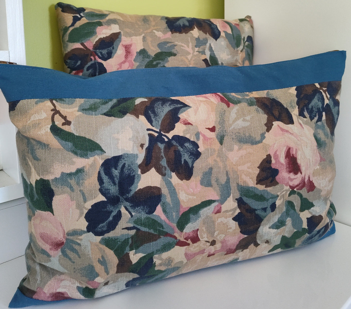 Throw Pillows from Upcycled Upholstery Fabric