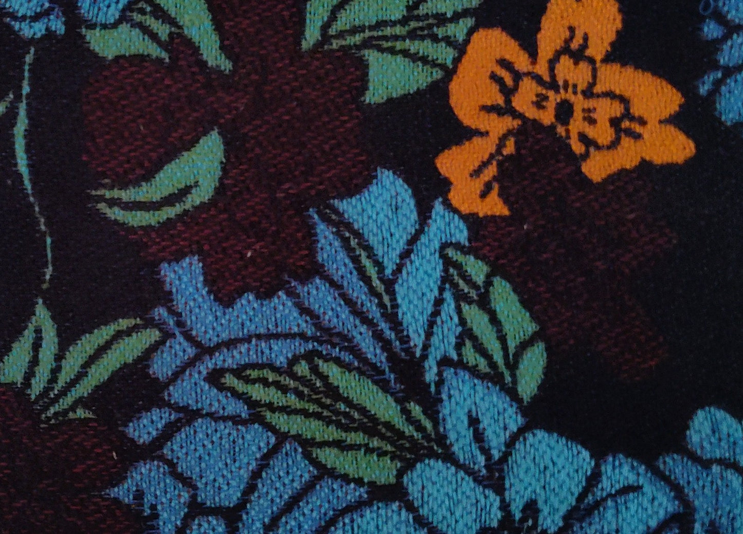 Stunning Blue Flower Tabbed Zipper Pouch