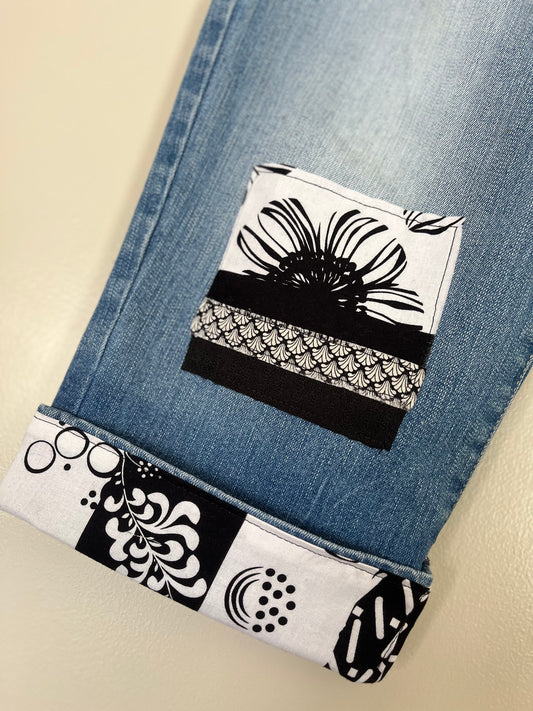 Classic Black and White Retro-Inspired Jeans