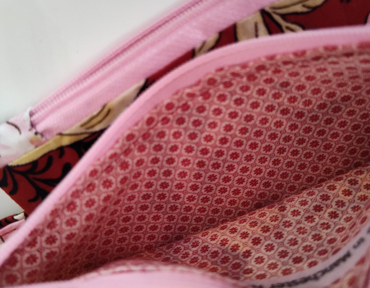 Red Floral Rectangle Zippered Pouch - 2 Sizes