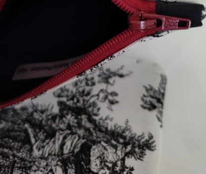 Small Tabbed Zippered Pouch - Toile