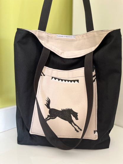 Black Horsey Tote