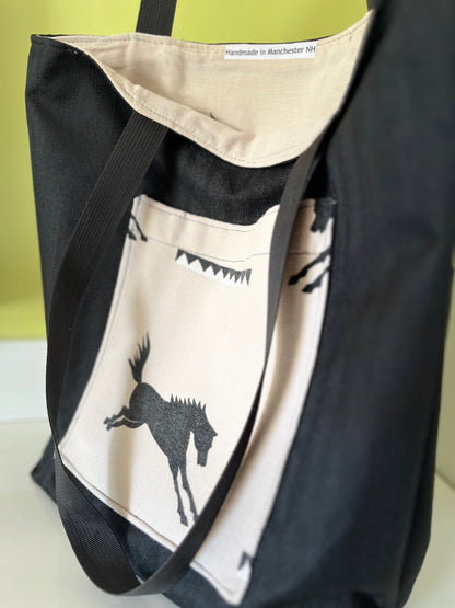 Black Horsey Tote