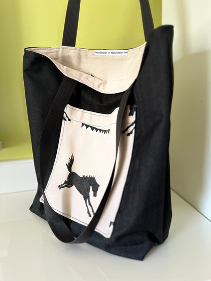 Black Horsey Tote