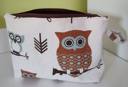 Charming Owl Zippered Pouch with Built-In Handle