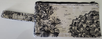 Flat Toile Zippered Pouch - Small