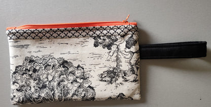 Flat Toile Zippered Pouch - Medium